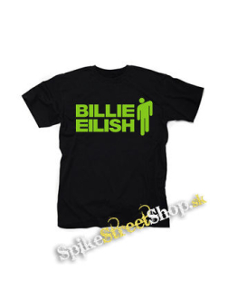 BILLIE EILISH - Logo And Stickman - čierne detské tričko