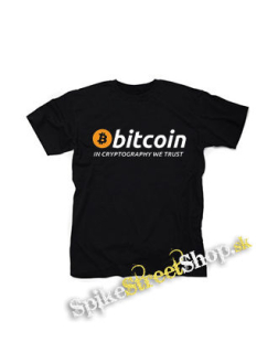 BITCOIN - In Cryptography We Trust - čierne detské tričko