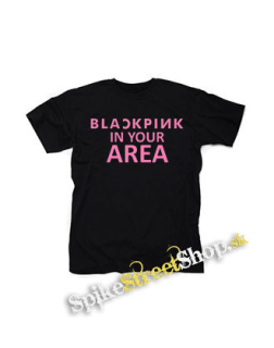 BLACKPINK - In Your Area Pink - čierne detské tričko
