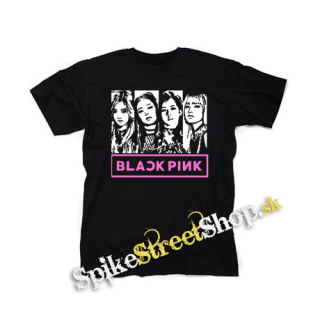 BLACKPINK - Logo & Band - čierne detské tričko
