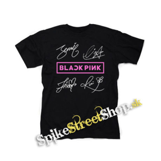 BLACKPINK - Logo & Signature - čierne detské tričko