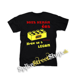 DNES NEMAM CAS HRAM SA S LEGOM - čierne detské tričko