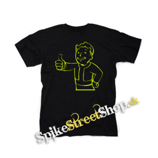 FALLOUT - Vault Boy Green Neon - čierne detské tričko