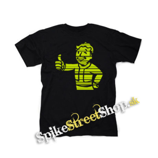 FALLOUT - Vault Boy Green Vintage - čierne detské tričko