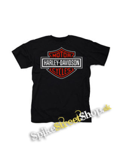 HARLEY DAVIDSON - Red Crest Logo Motive 2 - čierne detské tričko
