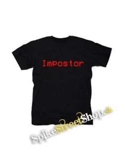 IMPOSTOR - Among Us Red Slogan - čierne detské tričko