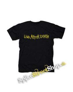 IRON MAIDEN - Live After Death History Slogan - čierne detské tričko