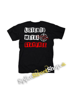 LUNATIC GODS - Listen To Metal Stay Free Motive 4 - čierne detské tričko