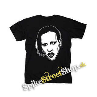 MARILYN MANSON - Art Drawing Portrait - čierne detské tričko