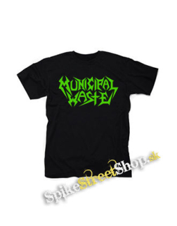MUNICIPAL WASTE - Logo Green - čierne detské tričko