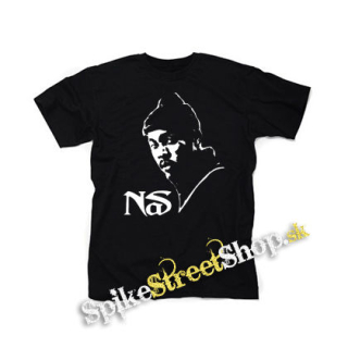 NAS - Logo & Portrait - čierne detské tričko