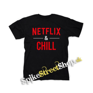 NETFLIX & CHILL - čierne detské tričko