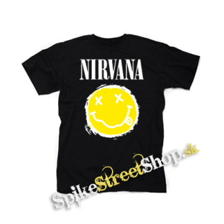 NIRVANA - Yellow Black Smile - čierne detské tričko