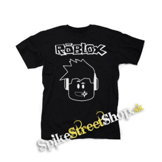 ROBLOX - Logo & Skin Face - čierne detské tričko