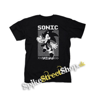 SONIC THE HEDGEHOG - Ježko Sonic - čierne detské tričko