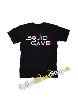 SQUID GAME - Logo Colour Pink - čierne detské tričko