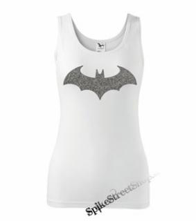 BATMAN - Silver Modern Logo - Ladies Vest Top - biele