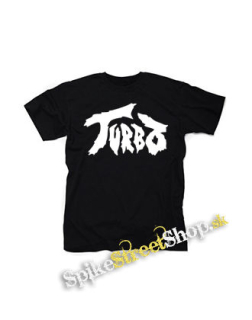 TURBO - Logo White - čierne detské tričko