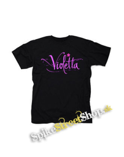 VIOLETTA - Logo - čierne detské tričko