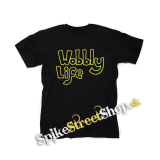 WOBBLY LIFE - Logo Yellow - čierne detské tričko