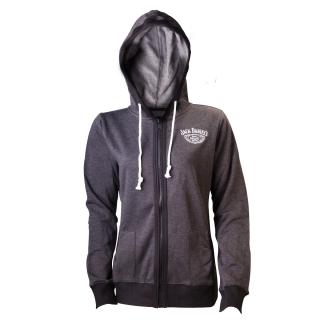 JACK DANIELS - Grey Old No.7 Girls Zipper Hoodie - sivá dámska mikina