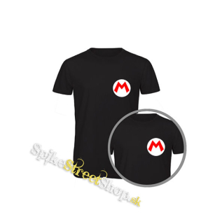 SUPER MARIO - Red Logo Crest - čierne detské tričko