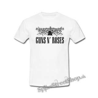 GUNS N ROSES - Logo And Two Pistols - biele pánske tričko