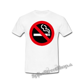 NO SMOKING - biele pánske tričko