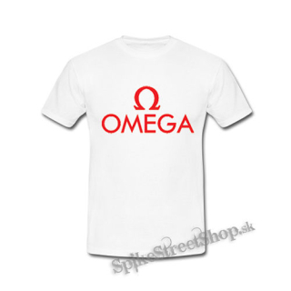OMEGA - Red Logo - biele pánske tričko