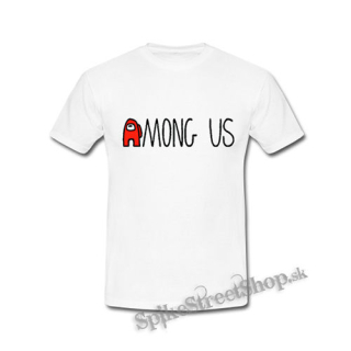 AMONG US - Red Black Logo - biele detské tričko