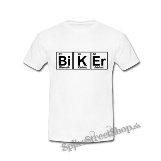BIKER - Tabuľka chemických prvkov - biele detské tričko