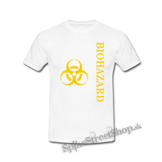 BIOHAZARD - Vertical Yellow Logo Crest - biele detské tričko
