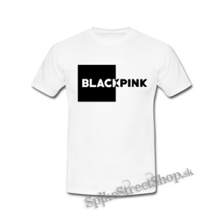 BLACKPINK - Pink Square Crest BW - biele detské tričko