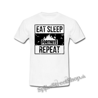 FORTNITE - Eat, Sleep, Repeat - biele detské tričko