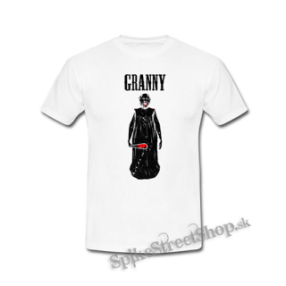 GRANNY HORROR VILLAGE - Logo & Portrait - biele detské tričko