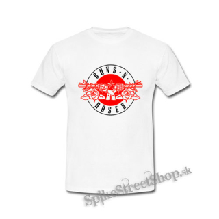 GUNS N ROSES - Classic Bullet Logo Red Black - biele detské tričko