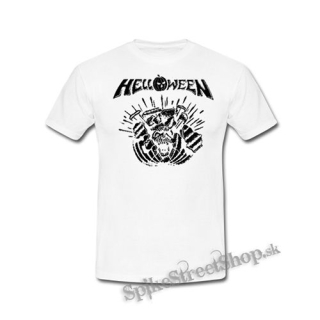 HELLOWEEN - 80' Logo - Metal Pumpkin Head - biele detské tričko