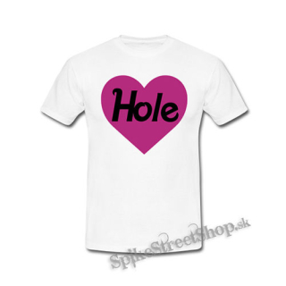 HOLE - Pink Logo Heart - biele detské tričko