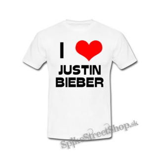 I LOVE JUSTIN BIEBER - biele detské tričko