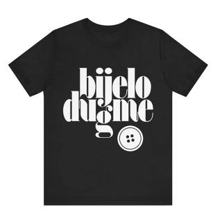 BIJELO DUGME - Logo Crest - čierne detské tričko