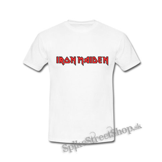 IRON MAIDEN - Logo Red White - biele detské tričko