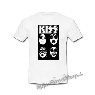 KISS - Band Four Faces - biele detské tričko