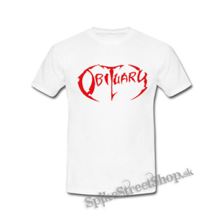 OBITUARY - Red Logo - biele detské tričko
