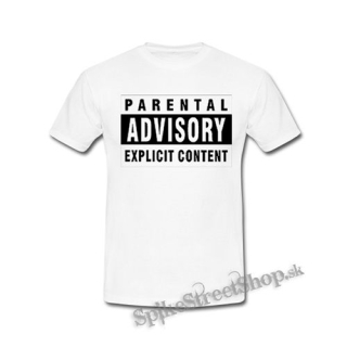 PARENTAL ADVISORY EXPLICIT CONTENT - Logo - biele detské tričko