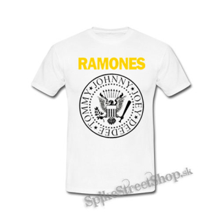 RAMONES - Yellow Logo White Symbol - biele detské tričko