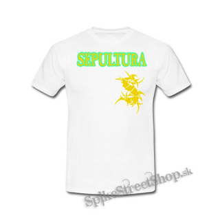 SEPULTURA - Brasil Yellow Logo - biele detské tričko