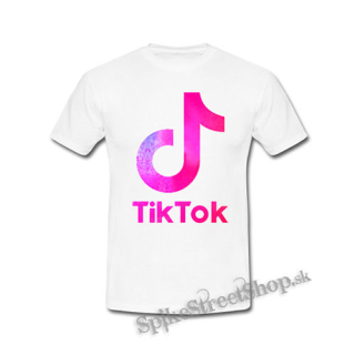TIK TOK - Logo Rainbow - biele detské tričko
