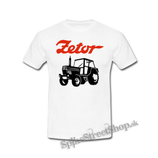 ZETOR - Červené logo a traktor - biele detské tričko