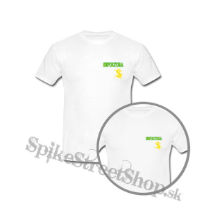 SEPULTURA - Brasil Flag Logo - biele pánske tričko