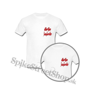 DIVLJE JAGODE - Logo Red Black - biele detské tričko